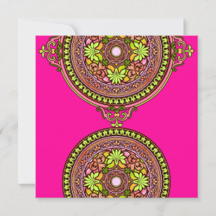 Indian Pink Disks Wedding Invitation