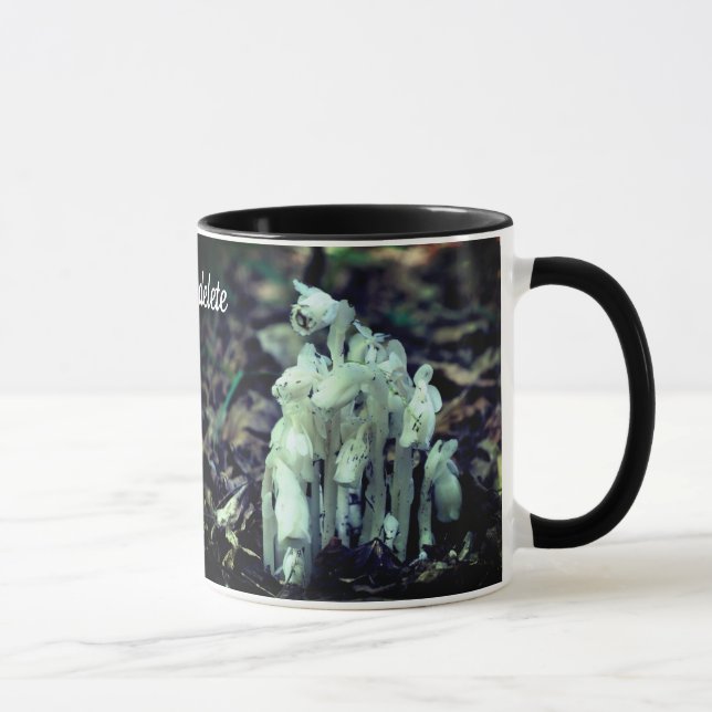 Indian Pipe Wildflowers Nature Personalized Mug (Right)