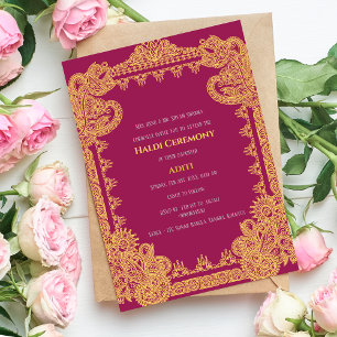 Indian Pre Wedding Haldi Ceremony  Invitation