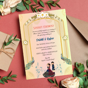 Indian Pre-Wedding Sangeet Ceremony Invitation