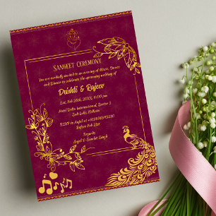 Indian Pre-Wedding Sangeet Ceremony Invitation