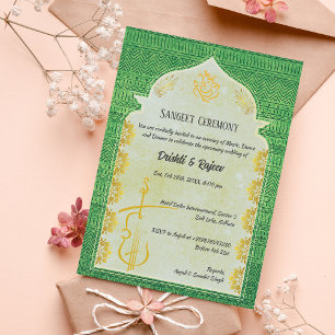 Indian Pre-Wedding Sangeet Ceremony Invitation