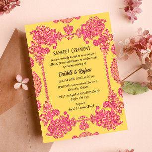 Indian Pre-Wedding Sangeet Ceremony Invitation