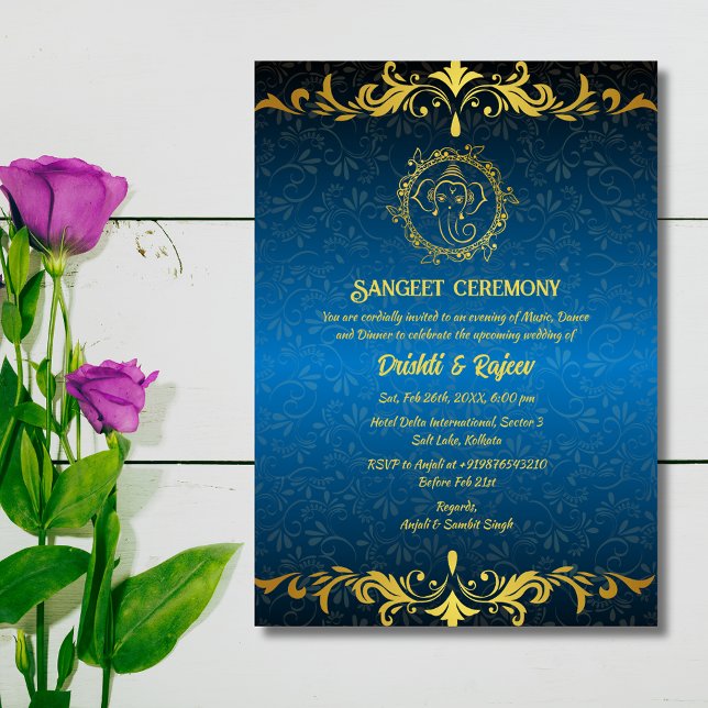 Indian Pre-Wedding Sangeet Ceremony Invitation (Creator Uploaded)