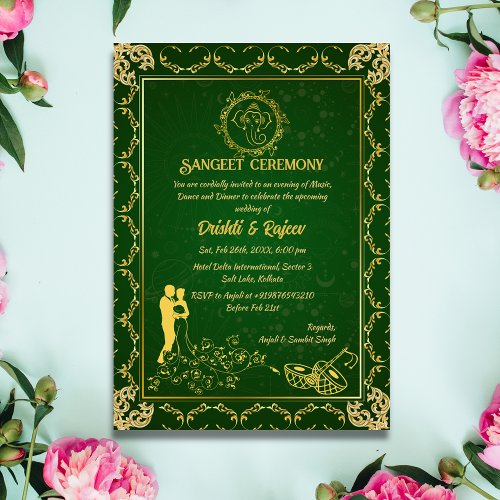 Indian Pre_Wedding Sangeet Ceremony Invitation