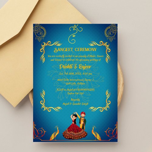 Indian Pre_Wedding Sangeet Ceremony Invitation