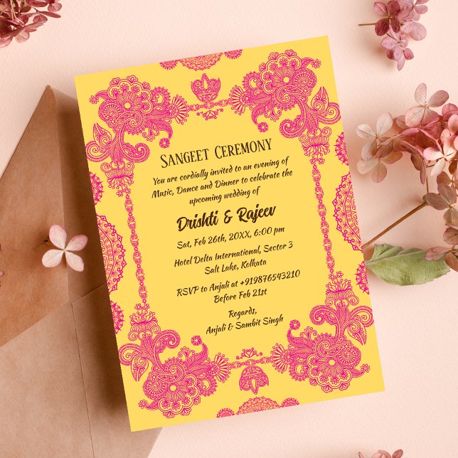 Indian Pre-Wedding Sangeet Ceremony Invitation (Creator Uploaded)