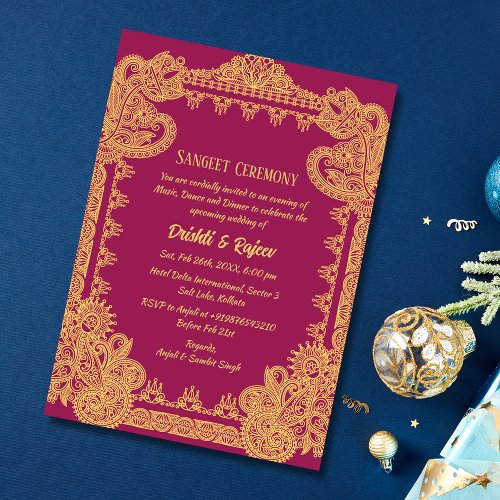 Indian Pre_Wedding Sangeet Ceremony Invitation