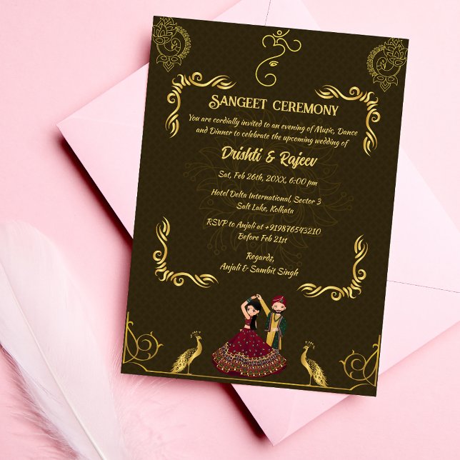 Indian Pre-Wedding Sangeet Ceremony Invitation (Creator Uploaded)