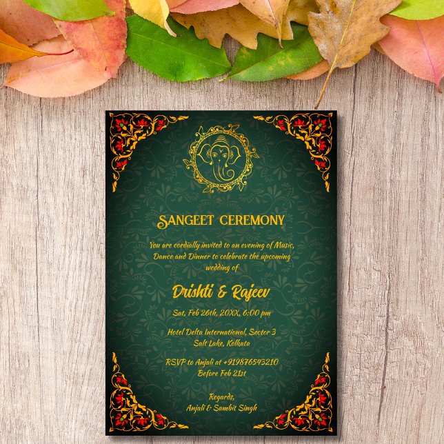 Indian Pre-Wedding Sangeet Ceremony Invitation (Creator Uploaded)