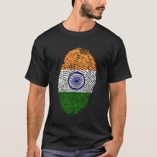 Indian Pride Fingerprint I Love India Flag Indians T-Shirt