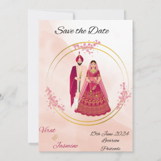 Indian Punjabi save the date editable template