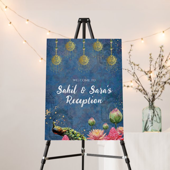 Indian Reception welcome sign & Indian Wedding (In Situ (Stand))