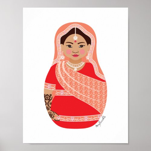 Indian Red Matryoshka Poster