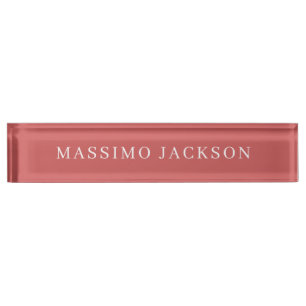 Indian Red Minimalist Plain Modern Aesthetic Look Desk Name Plate