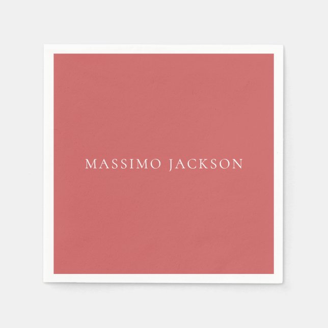 Indian Red Minimalist Plain Modern Aesthetic Look Napkins (Front)