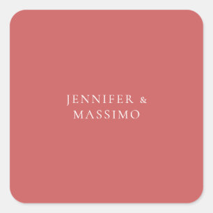 Indian Red Minimalist Plain Modern Aesthetic Look Square Sticker