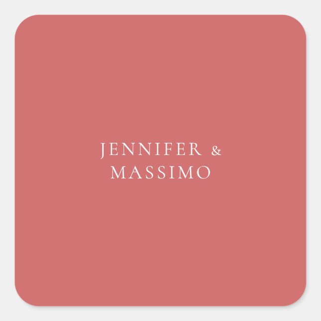 Indian Red Minimalist Plain Modern Aesthetic Look Square Sticker (Front)