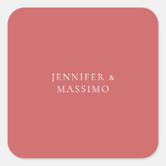 Indian Red Minimalist Plain Modern Aesthetic Look Square Sticker