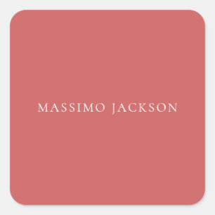 Indian Red Minimalist Plain Modern Aesthetic Look Square Sticker