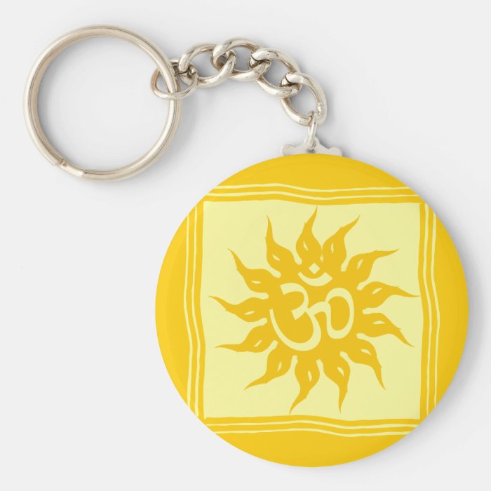 Indian Religious Symbol  Om and Surya Keychains