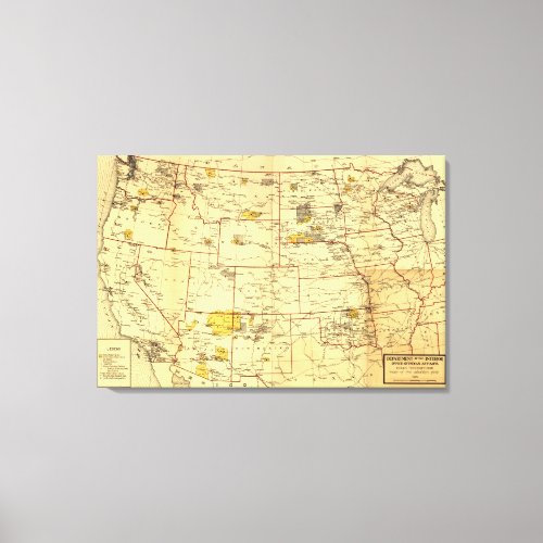 Indian Reservations West of the Mississippi Canvas Print