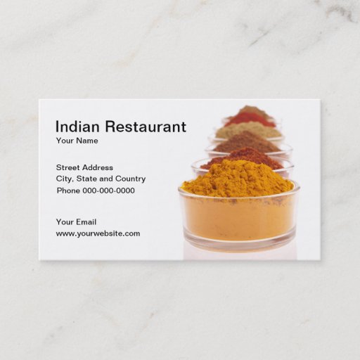 Customizable Indian Restaurant Business Card