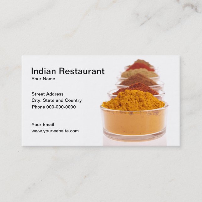 Indian Restaurant Business Card (Front)