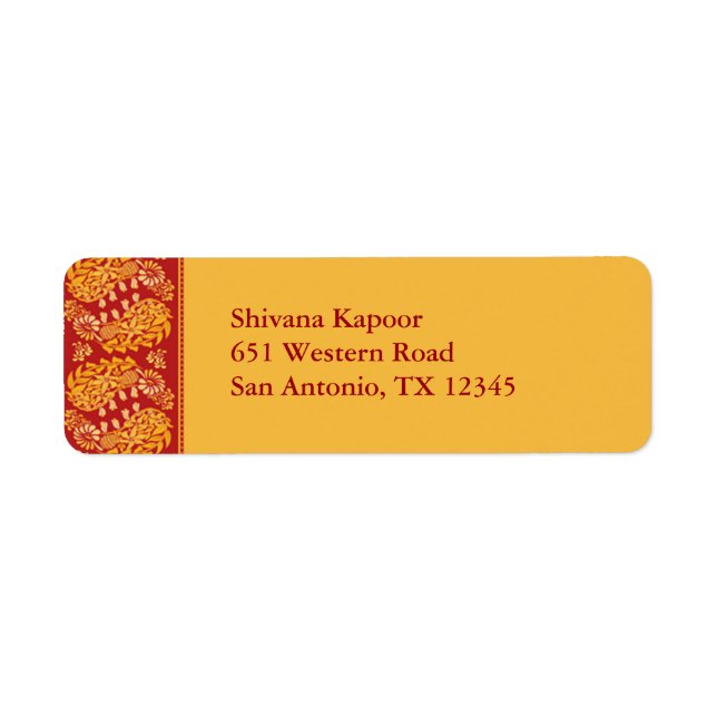 Indian Return Address Label (Front)