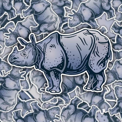 Indian Rhinoceros Sticker  Die_Cut Sticker