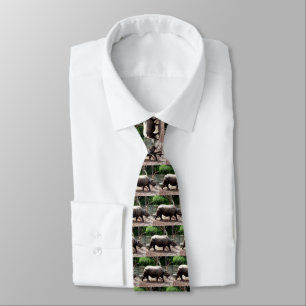 Indian rhinos neck tie
