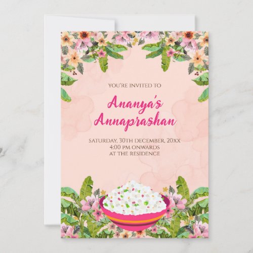 Indian Rice weaning ceremony invitation Digital