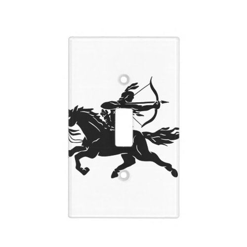 Indian riding horse _ Choose background color Light Switch Cover