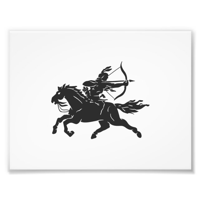 Indian riding horse - Choose background color Photo Print (Front)