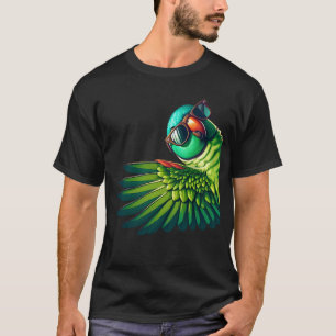 Indian Ringneck Parrot With Sunglasses Funny Say T-Shirt