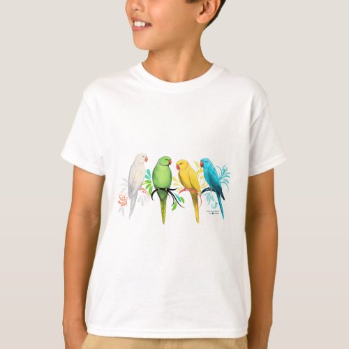 Indian Ringneck Parrots T_Shirt