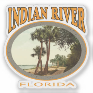 Indian River Florida with vintage image Sticker