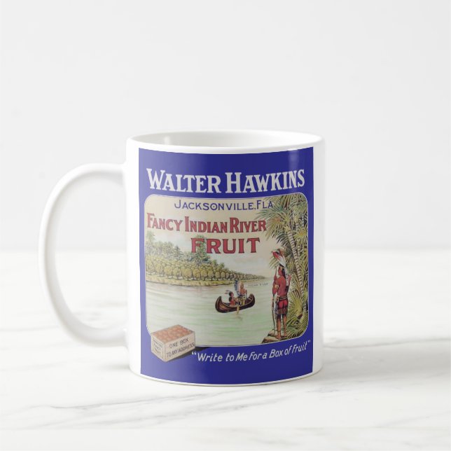 Indian River Fruit Vintage Fruit Crate Coffee Mug (Left)
