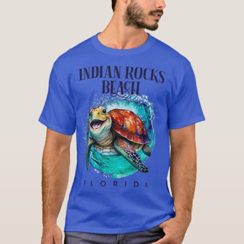 Indian Rocks Beach Florida Watercolor Happy Sea Tu T_Shirt