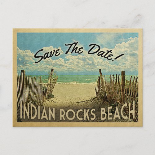 Indian Rocks Beach Save The Date Vintage Nautical Announcement Postcard