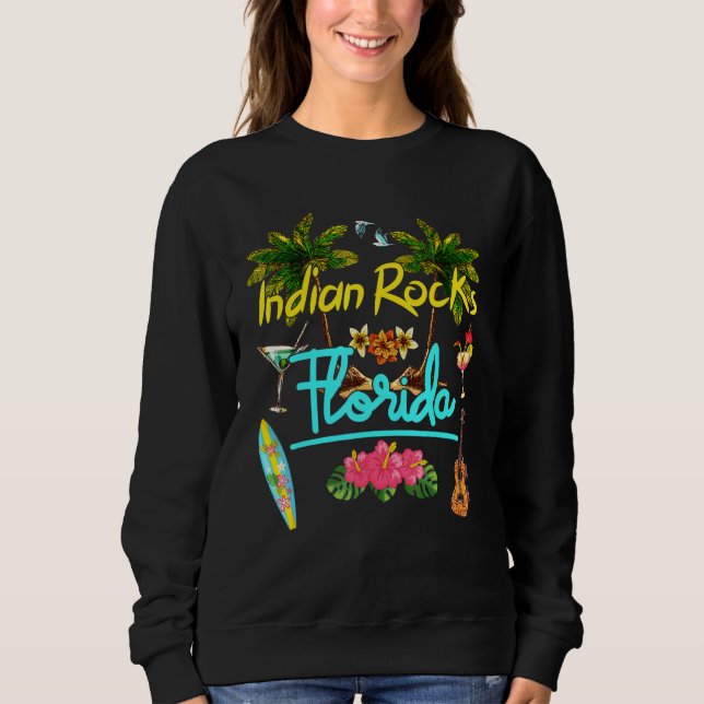 Indian Rocks Florida Beach Summer Palm Sun Set Pal Sweatshirt (Front)