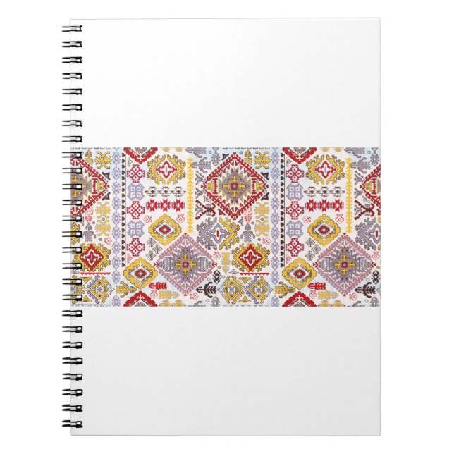 Indian rug paisley ornament pattern. Ethnic Mandal Notebook (Front)
