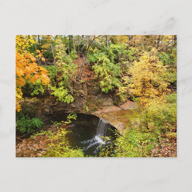 Indian Run Falls Park in Autumn, Dublin, Ohio Postcard (Front)