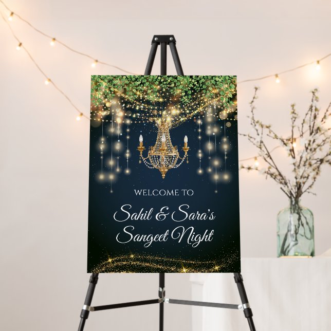 Indian Sangeet poster & Sangeet Night welcome sign (In Situ (Stand))