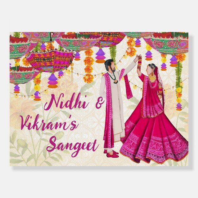 Indian Sangeet poster & Sangeet welcome boards (Front)