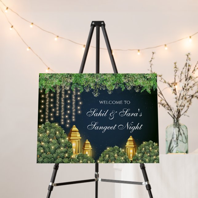 Indian Sangeet poster & Sangeet welcome signs (In Situ (Stand))