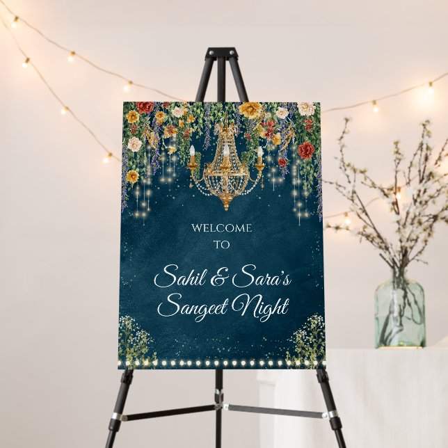 Indian Sangeet sign & Sangeet Night welcome board (In Situ (Stand))