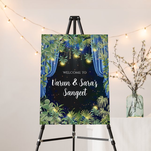 Indian Sangeet Sign Welcome Sangeet Decor sign (In Situ (Stand))