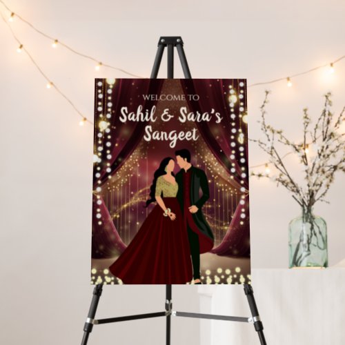 Indian Sangeet welcome Sign Sangeet Welcome board