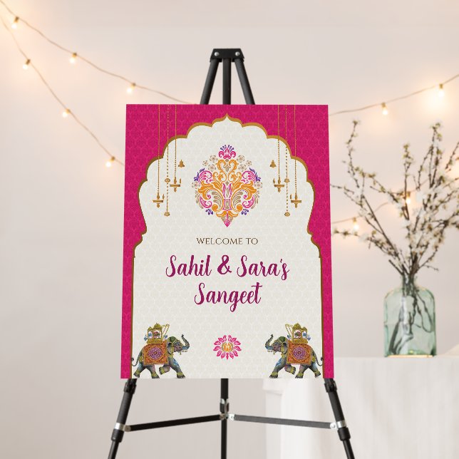 Indian Sangeet Welcome Signs Sangeet Poster (In Situ (Stand))